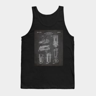 Whisky Pourer Patent - Whisky Art - Black Chalkboard Tank Top